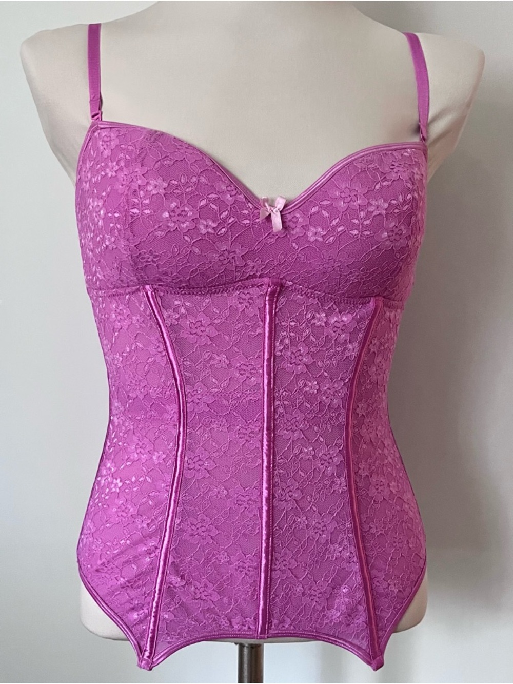 Bubblegum Pink Lace Bustier Corset Top